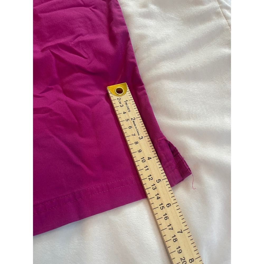 Butter-Soft Stretch Womens 2X Magenta Pink Cargo Scrub Pants Drawstring - Picture 10 of 12